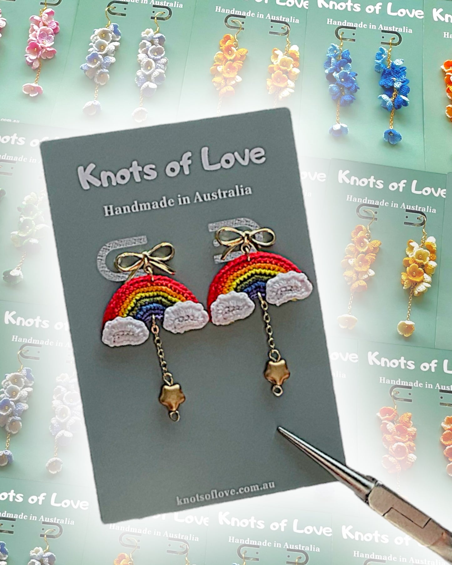 RAINBOW STUD EARRINGS - GOLD STAR