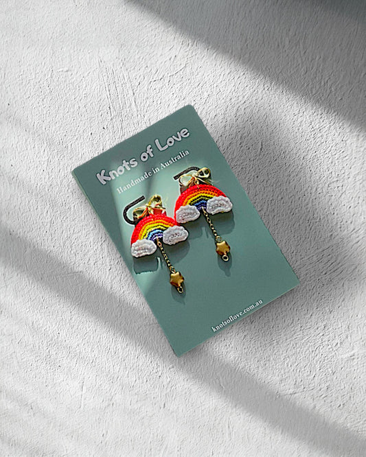 RAINBOW STUD EARRINGS - GOLD STAR