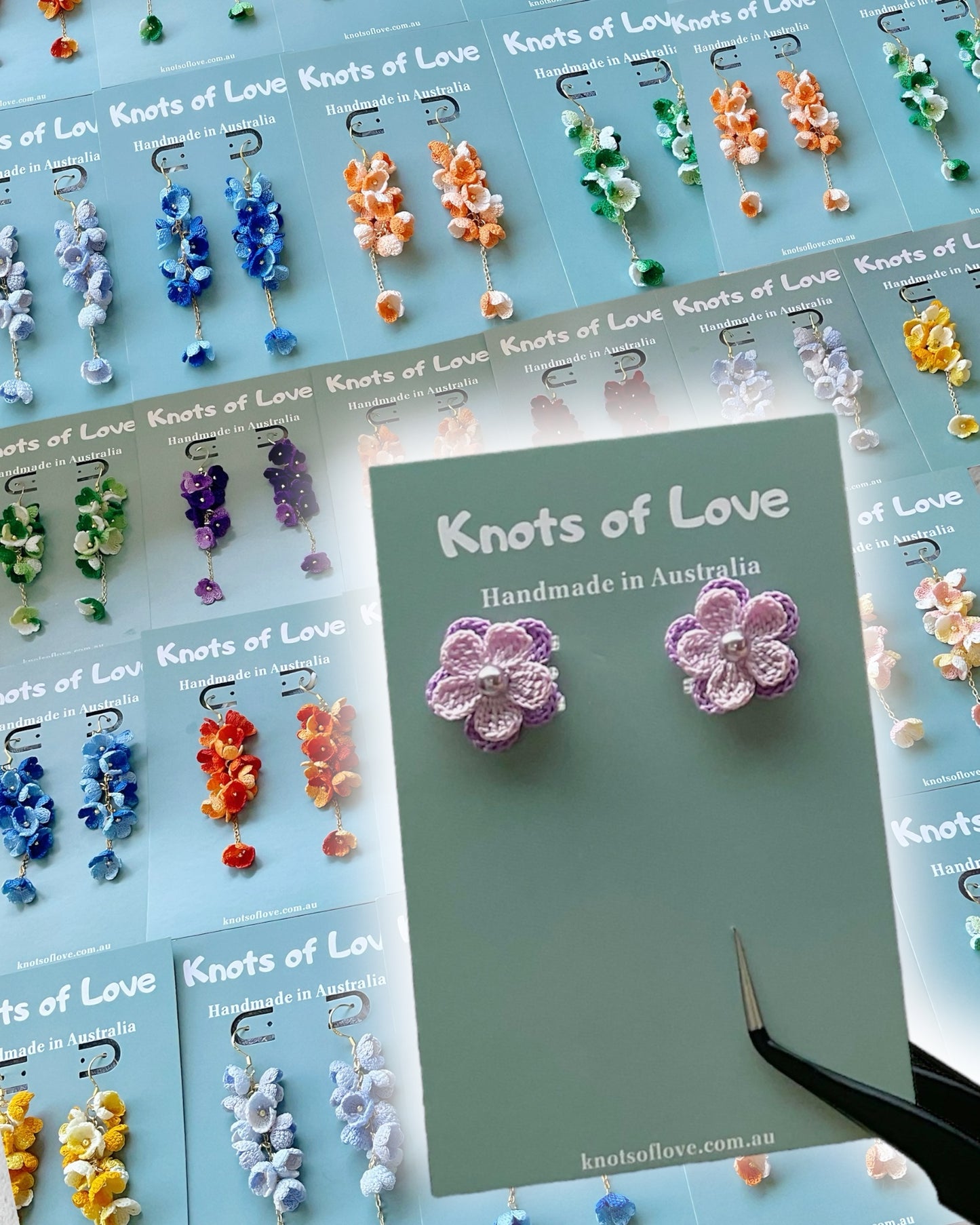 LITTLE FLOWER STUD EARRINGS - LAVENDER