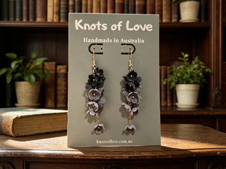 CORA DANGLE EARRINGS - SMOKY GREY