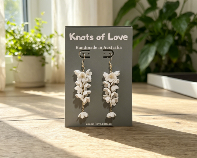 CORA DANGLE EARRINGS - WHITE