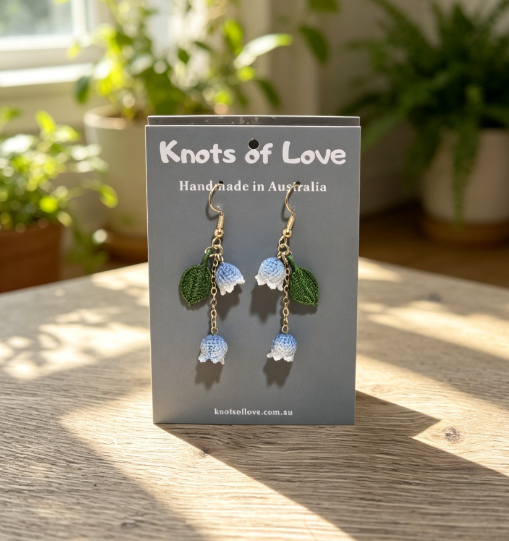 DANGLE EARRINGS - BLUE LILY OF THE VALLEY