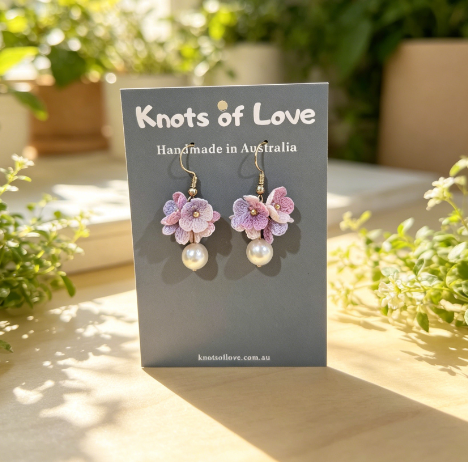 DEWDROP DANGLE EARRINGS - FAIRYTALE PINK