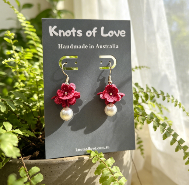 DEWDROP DANGLE EARRINGS - FUCHSIA PINK