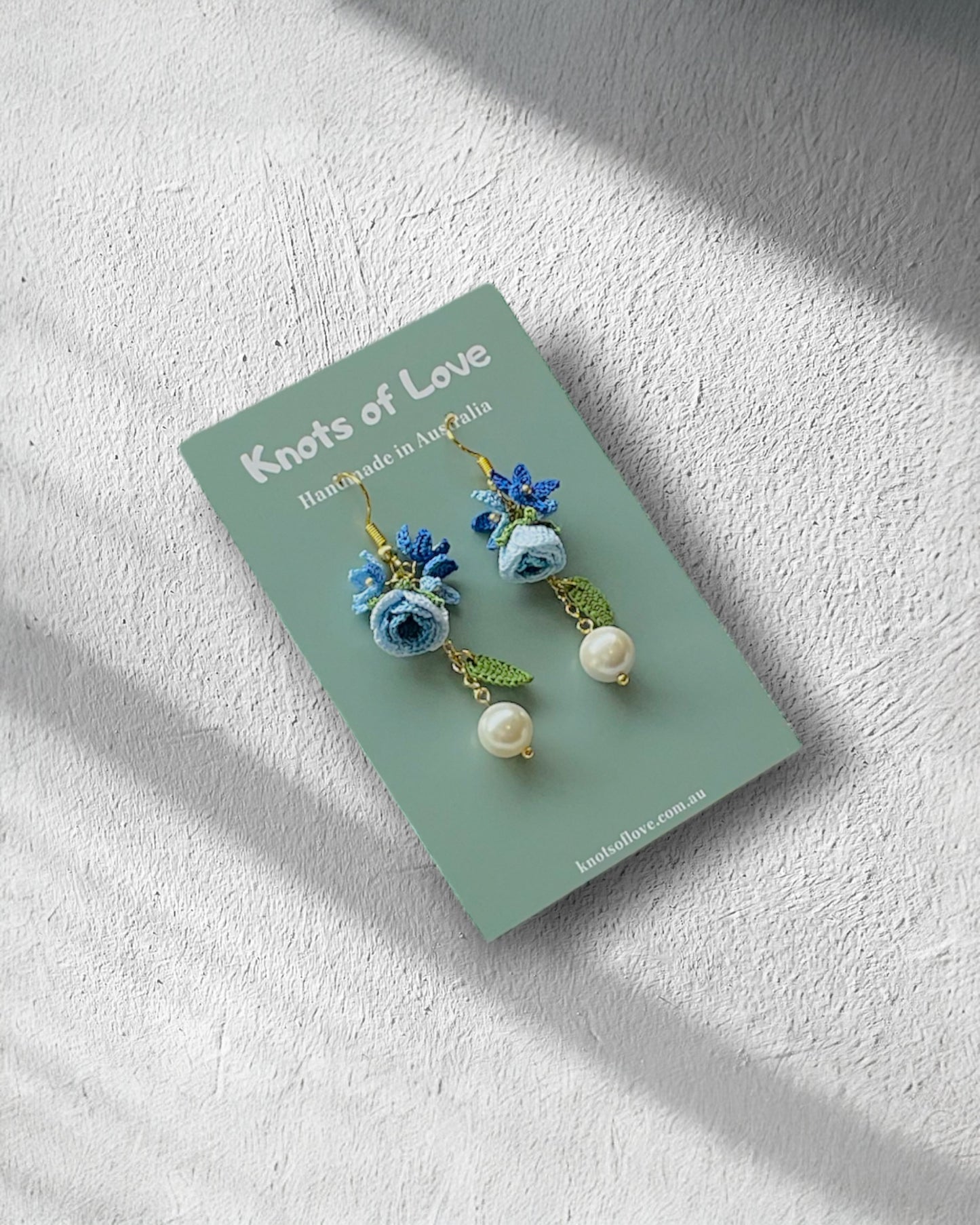 ROSE GARDEN DANGLE EARRINGS - BLUE
