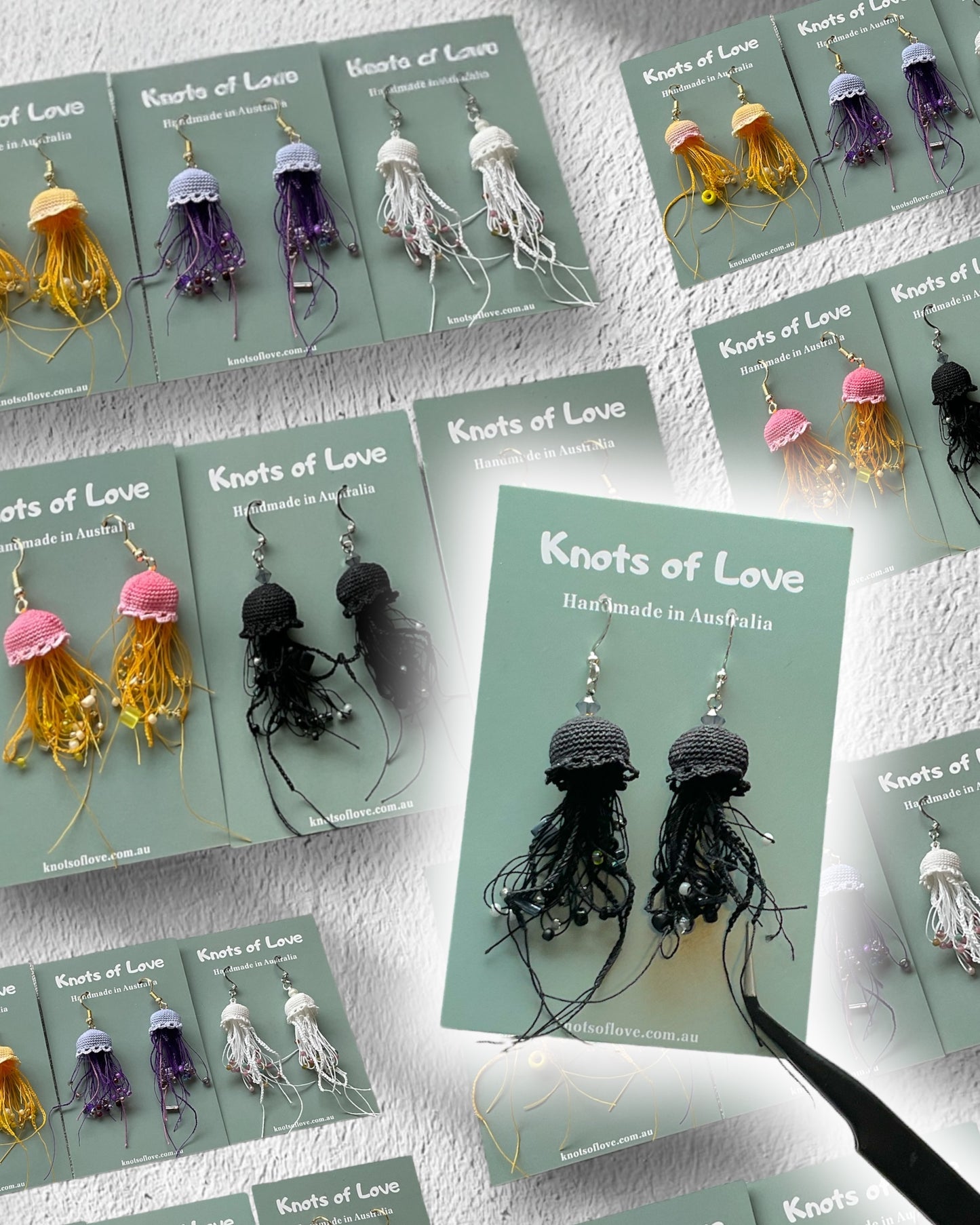 JELLYFISH DANGLE EARRINGS - BLACK