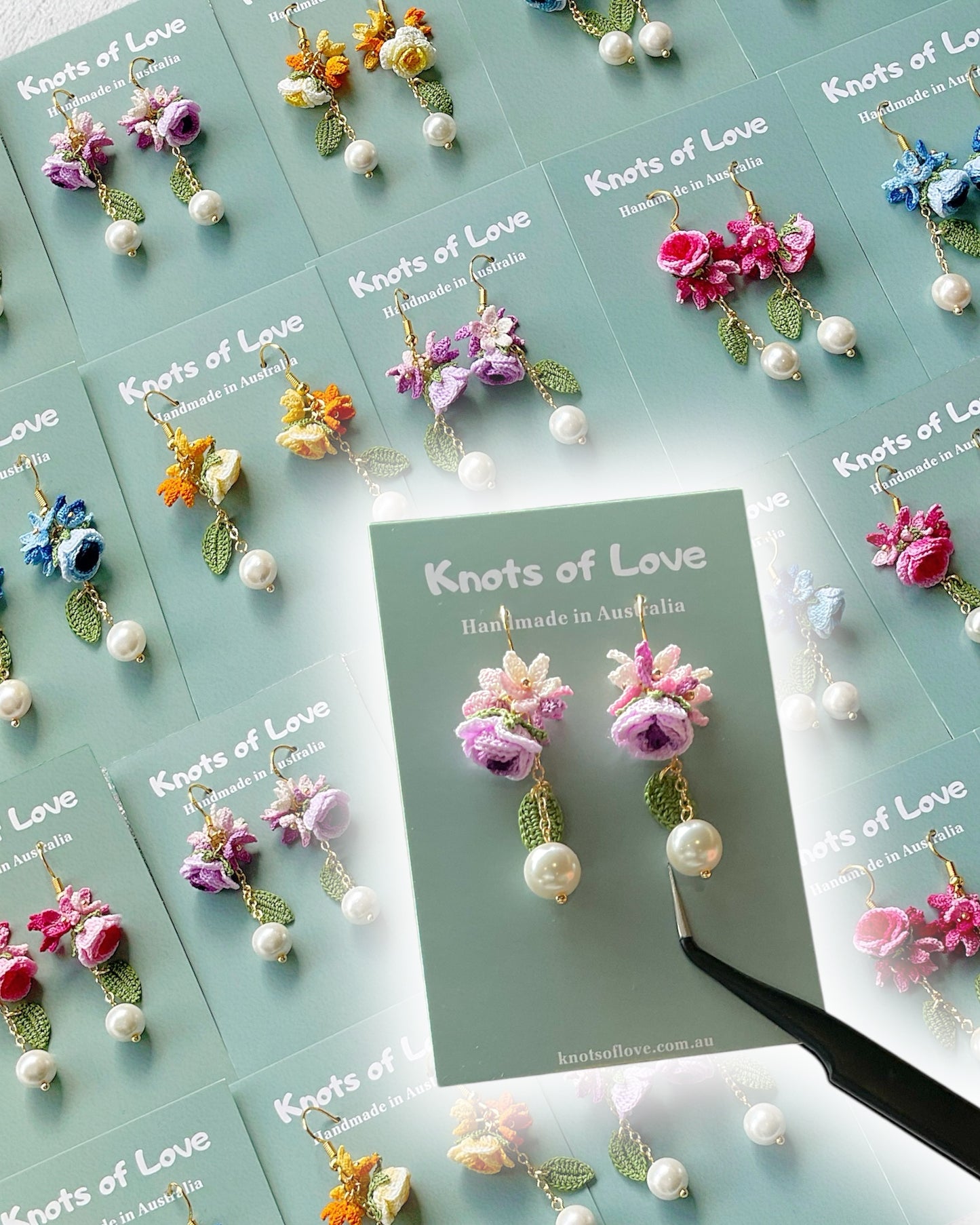 ROSE GARDEN DANGLE EARRINGS - PURPLE