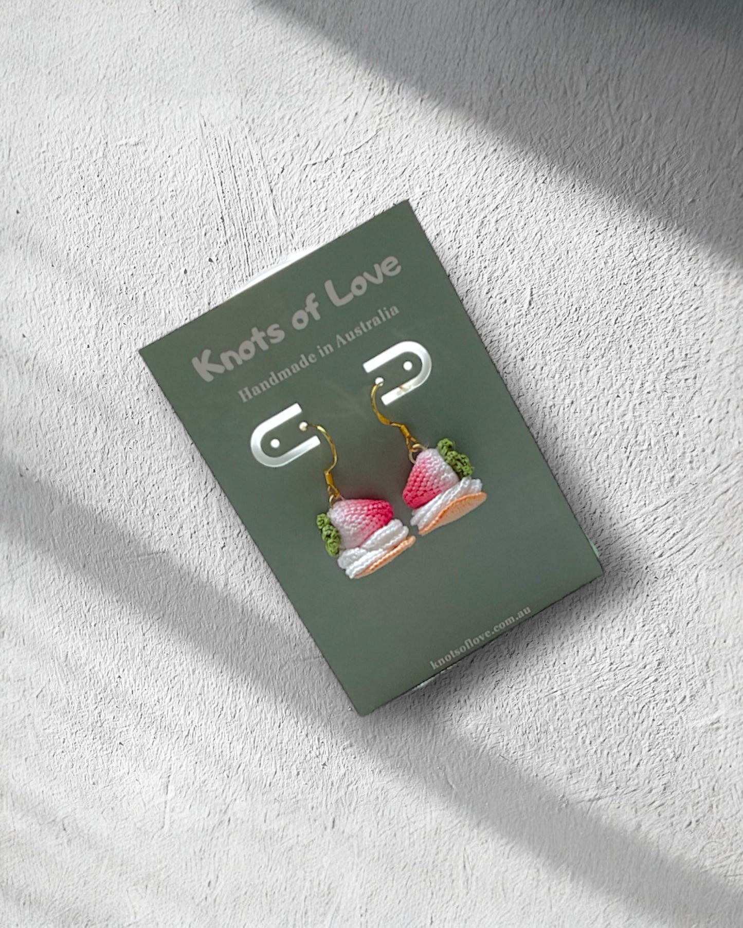 STRAWBERRY CREAM DANGLE EARRINGS