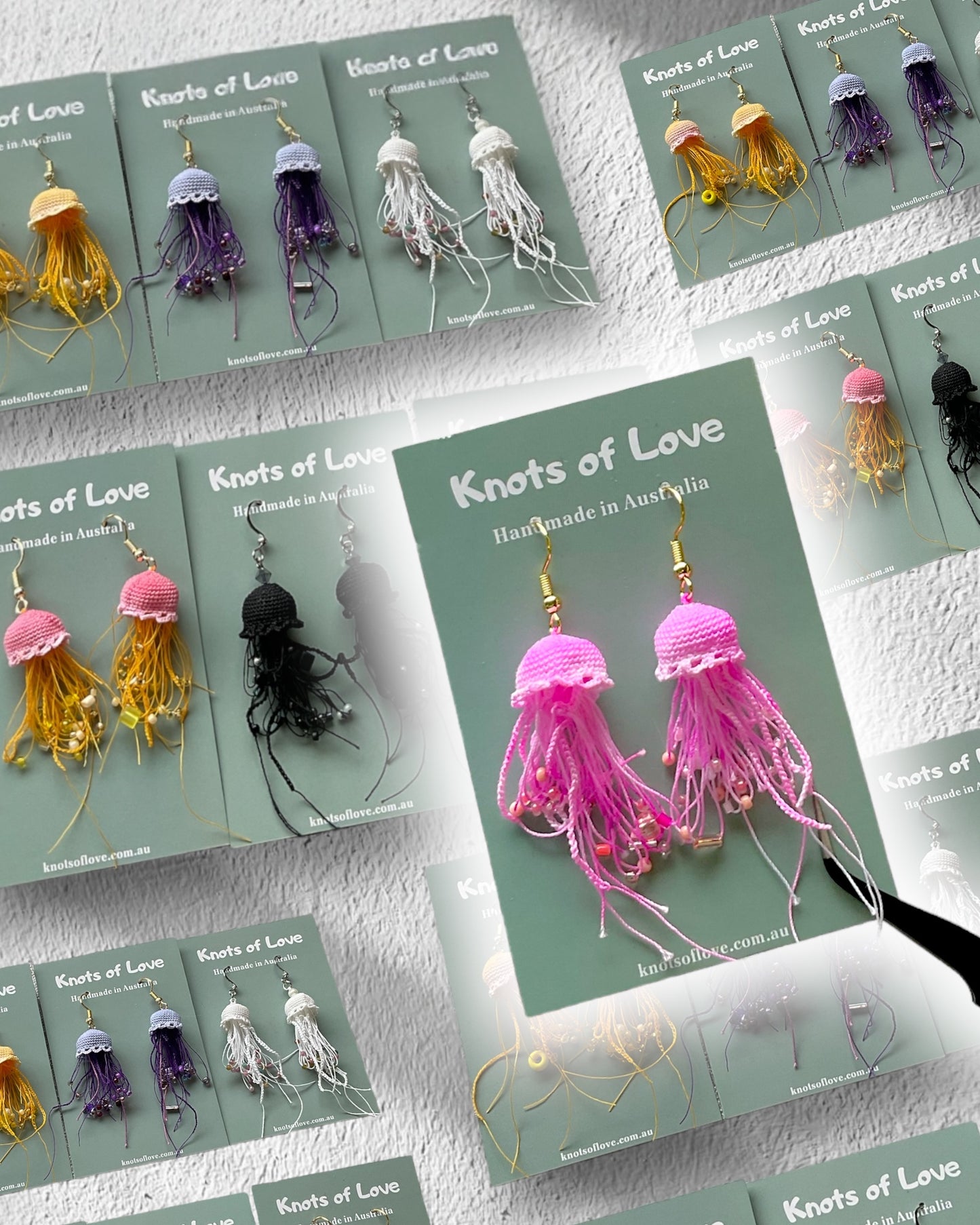 JELLYFISH DANGLE EARRINGS - PINK