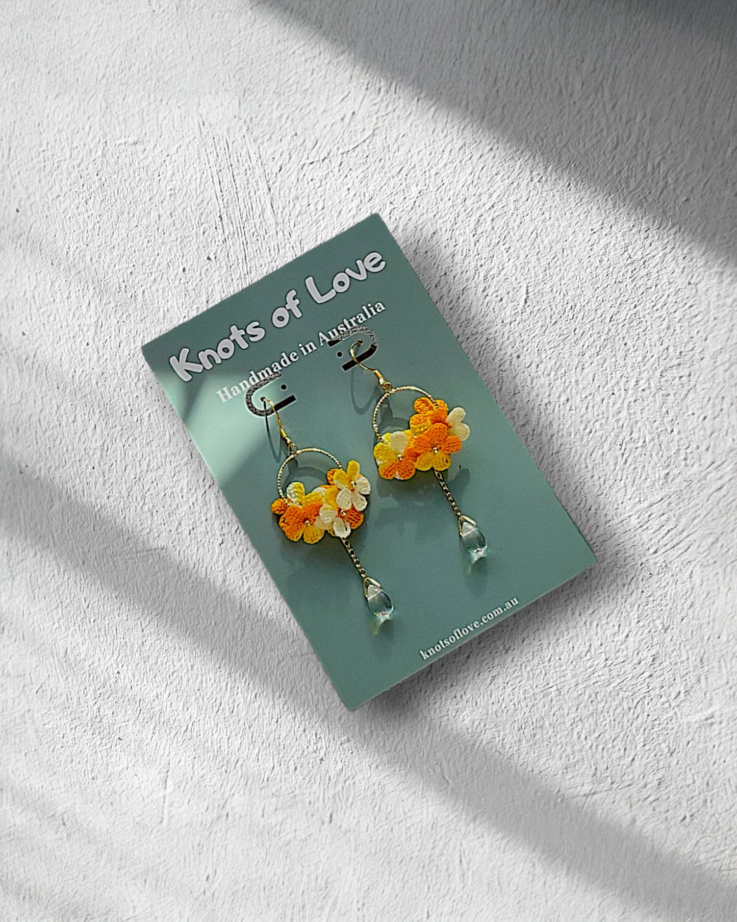 FLORAL DANGLE EARRINGS - YELLOW