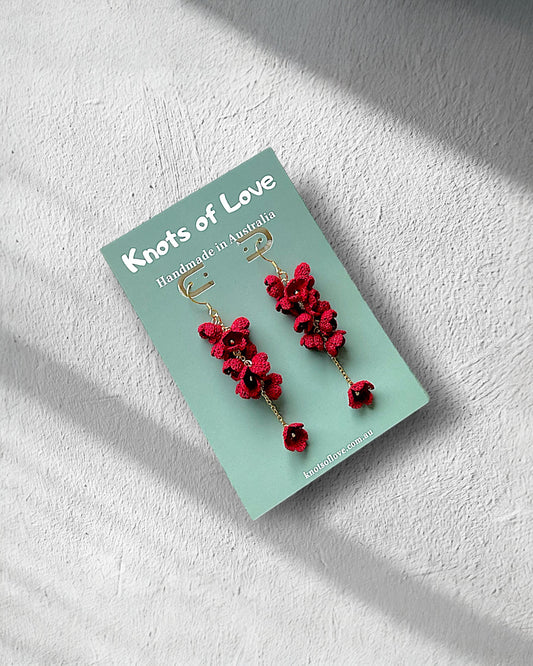CORA DANGLE EARRINGS - VELVET RED