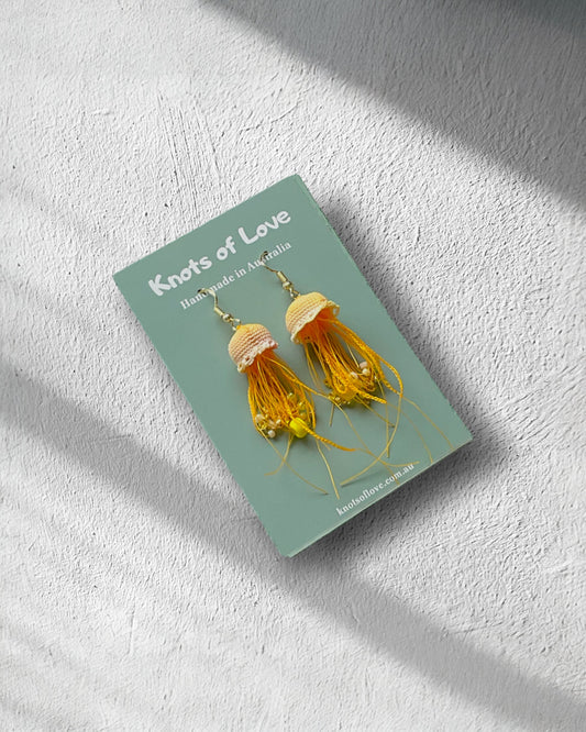 JELLYFISH DANGLE EARRINGS - YELLOW