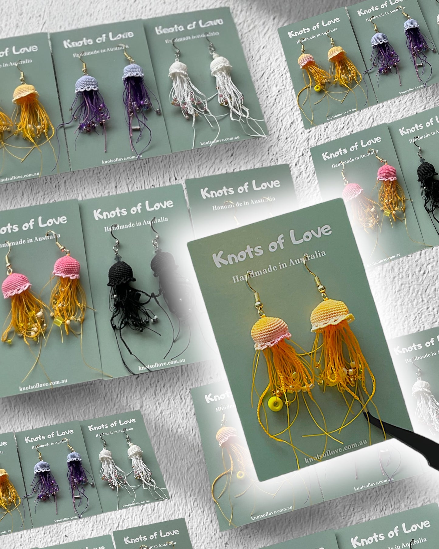 JELLYFISH DANGLE EARRINGS - YELLOW