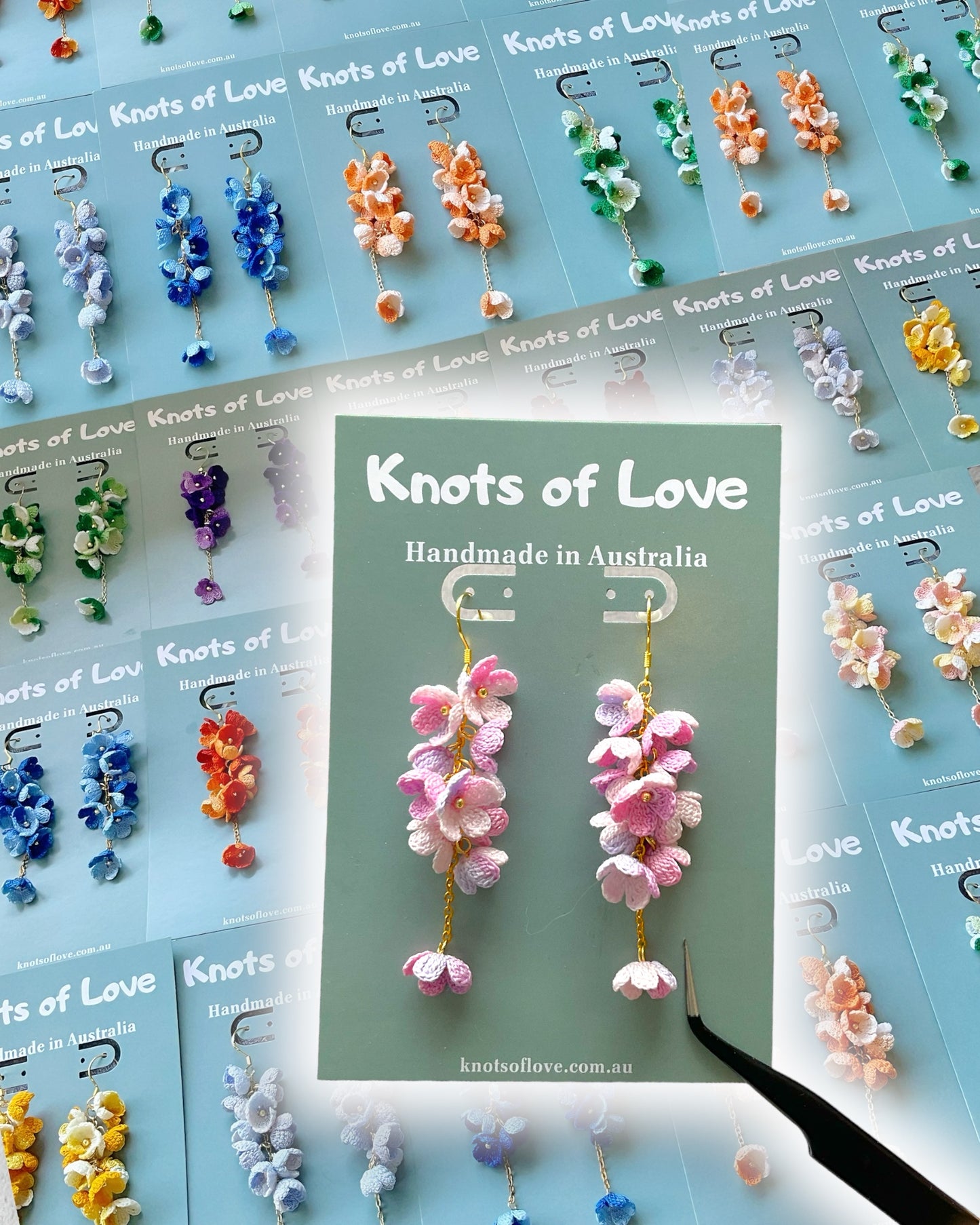 CORA DANGLE EARRINGS - FAIRYTALE PINK