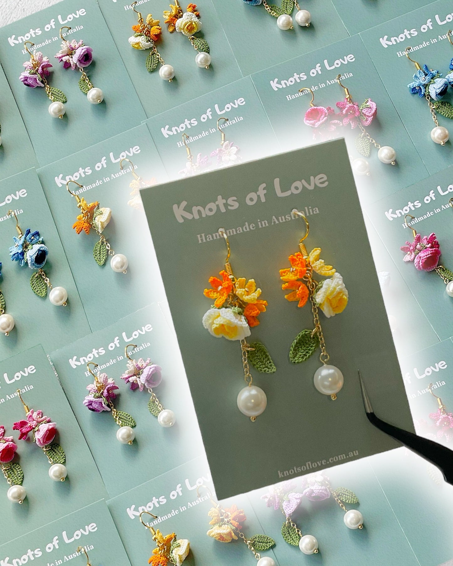 ROSE GARDEN DANGLE EARRINGS - YELLOW