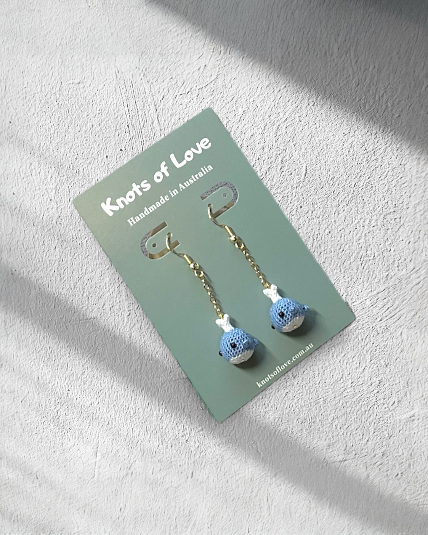 BLUE WHEALE DANGLE EARRINGS - LONG