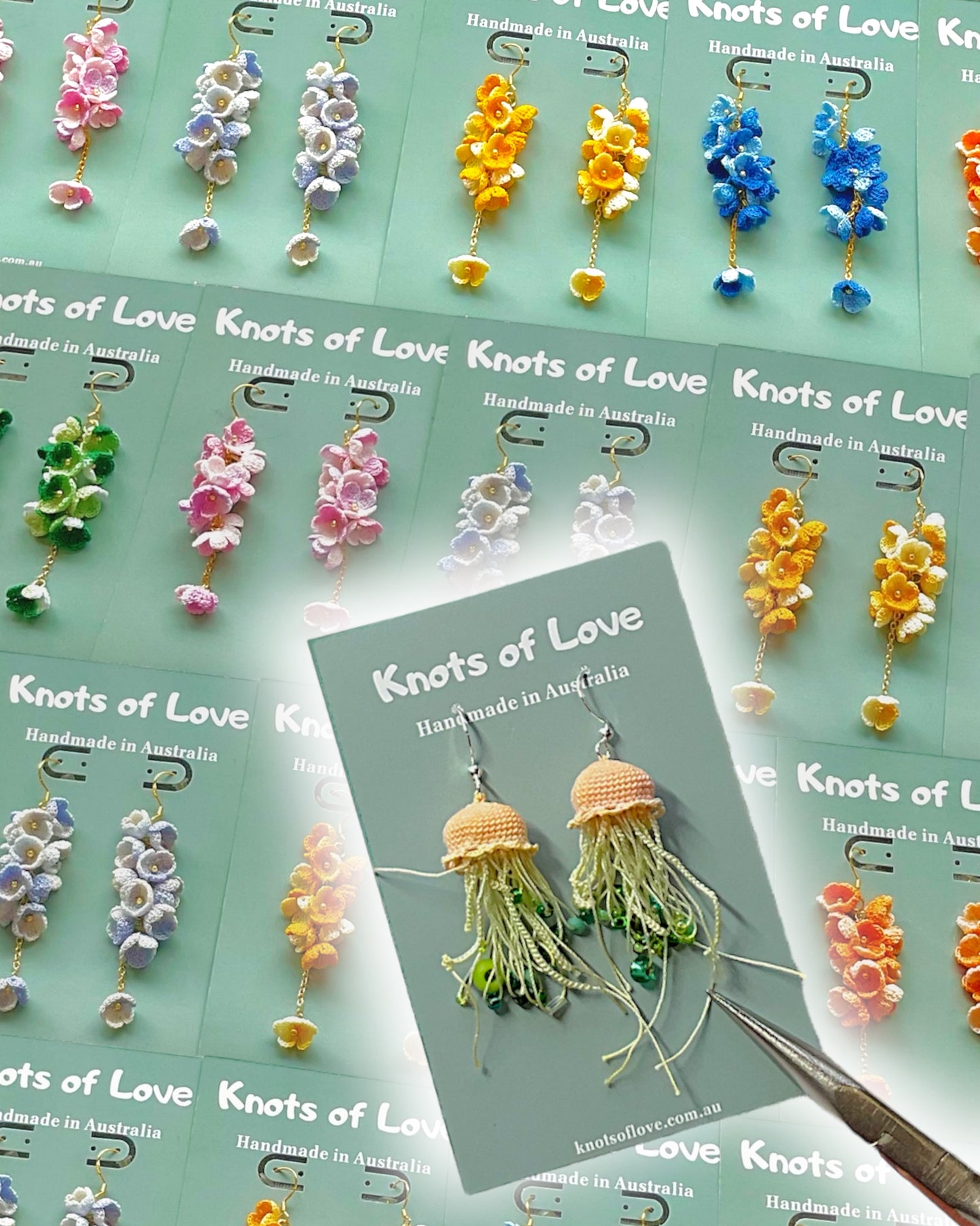 JELLYFISH DANGLE EARRINGS - CREAMY