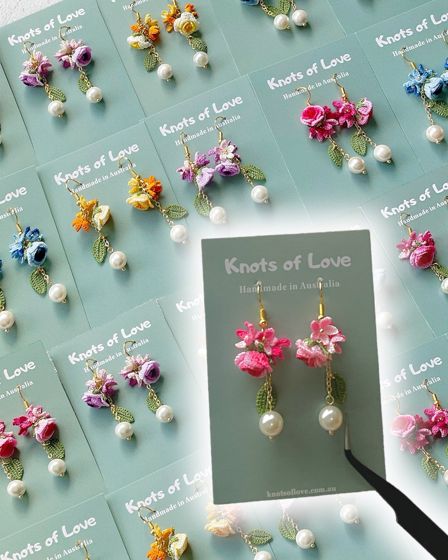 ROSE GARDEN DANGLE EARRINGS - PINK