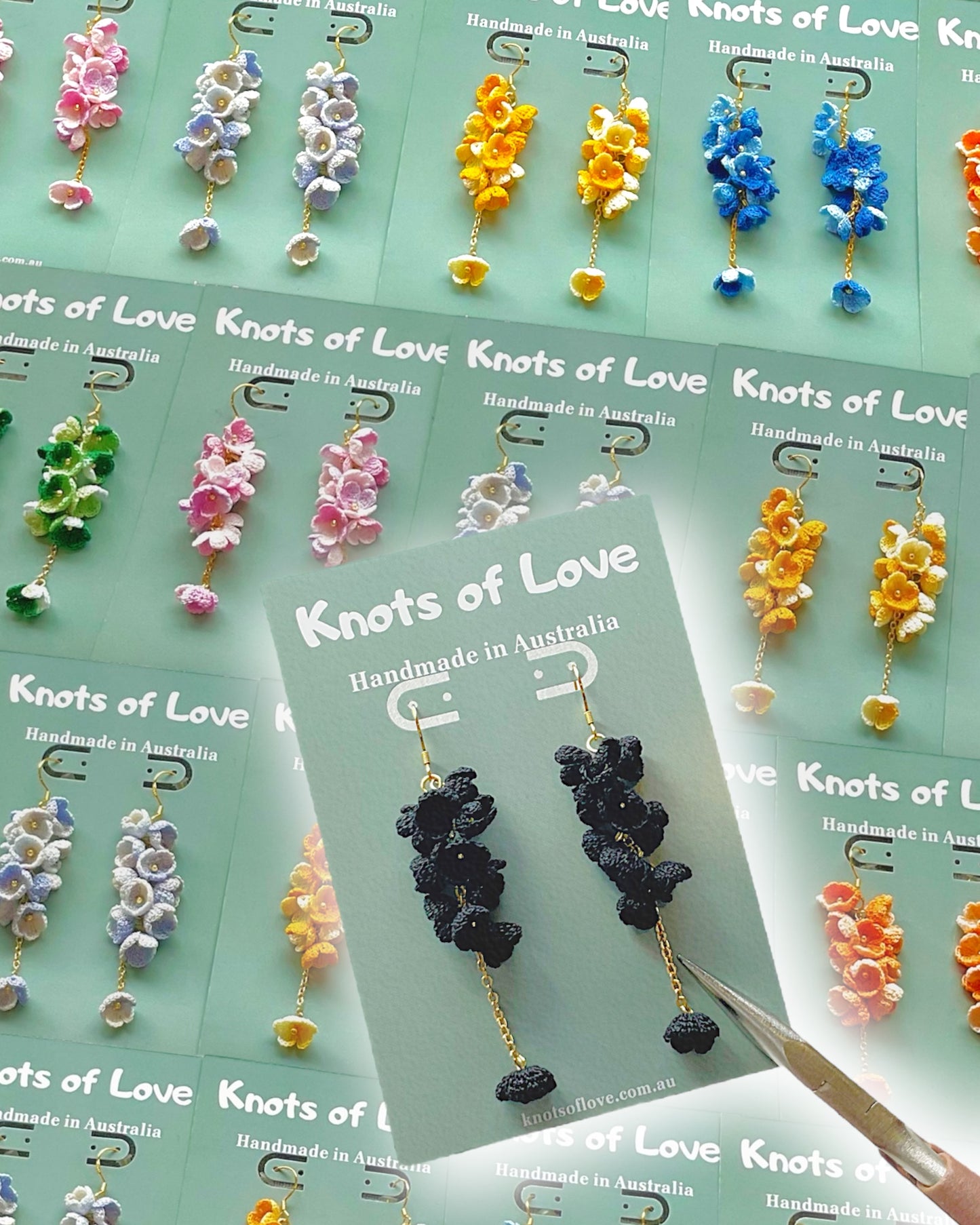 CORA DANGLE EARRINGS - BLACK