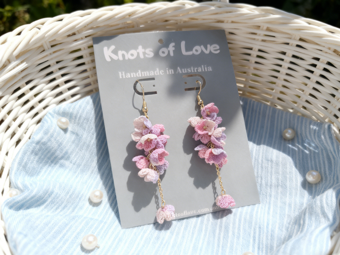 CORA DANGLE EARRINGS - FAIRYTALE PINK