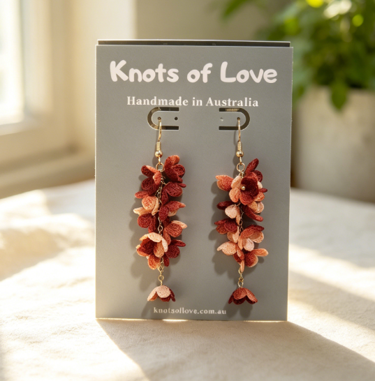 CORA DANGLE EARRINGS - ROSEWOOD BLOOM