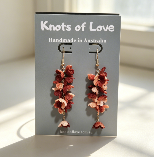 CORA DANGLE EARRINGS - ROSEWOOD BLOOM