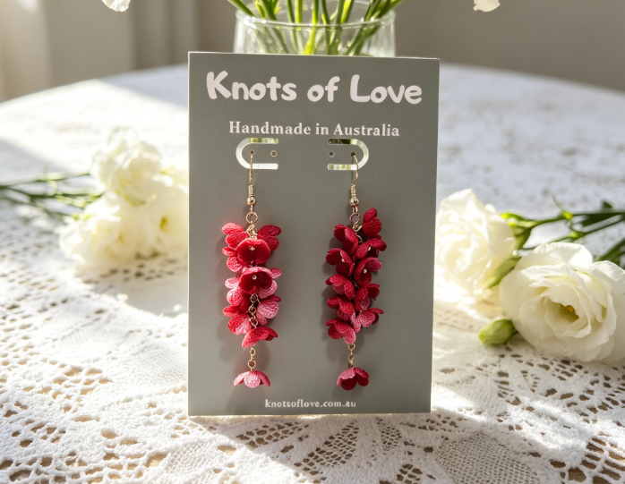 CORA DANGLE EARRINGS - FUCHSIA PINK