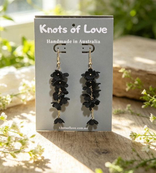 CORA DANGLE EARRINGS - BLACK