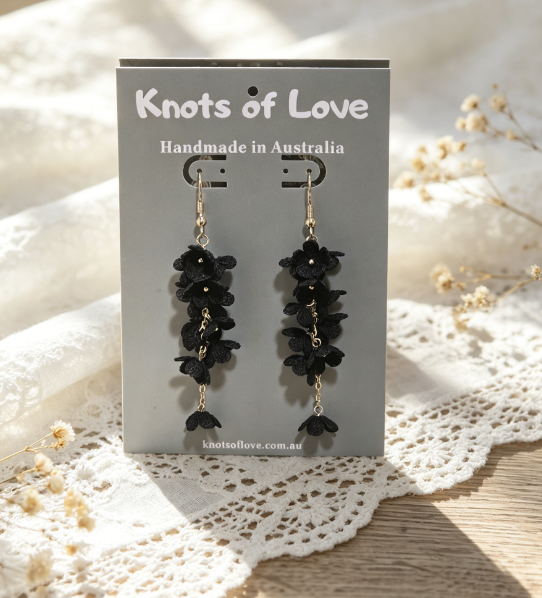 CORA DANGLE EARRINGS - BLACK
