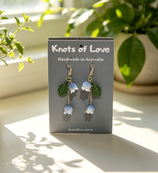 DANGLE EARRINGS - BLUE LILY OF THE VALLEY