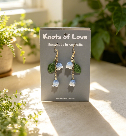 DANGLE EARRINGS - BLUE LILY OF THE VALLEY