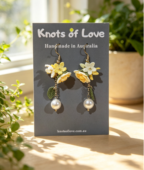 ROSE GARDEN DANGLE EARRINGS - YELLOW