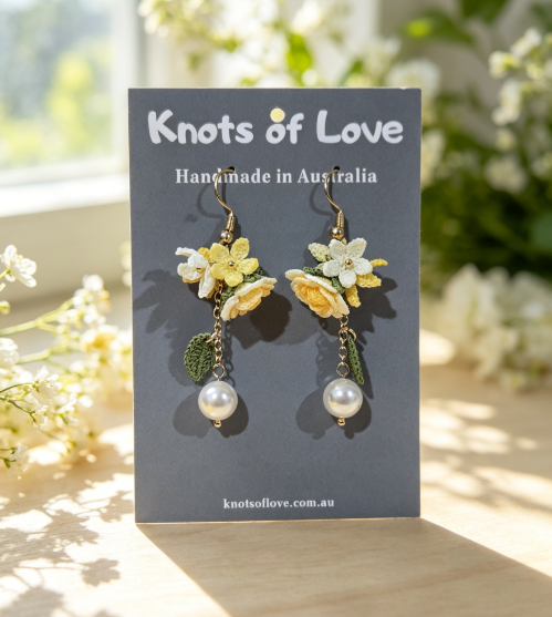 ROSE GARDEN DANGLE EARRINGS - YELLOW