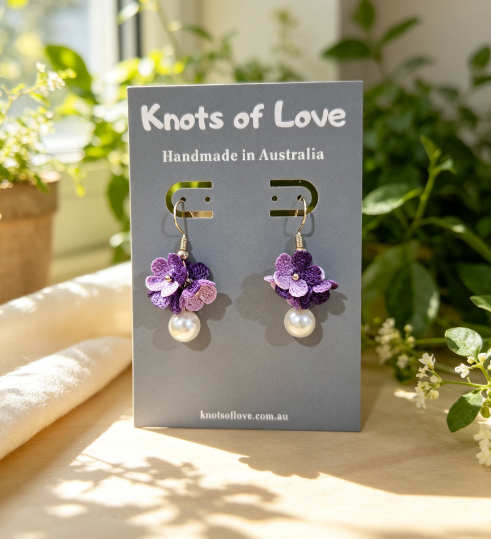 DEWDROP DANGLE EARRINGS - PURPLE