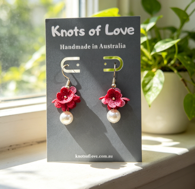 DEWDROP DANGLE EARRINGS - FUCHSIA PINK