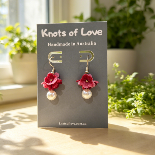 DEWDROP DANGLE EARRINGS - FUCHSIA PINK