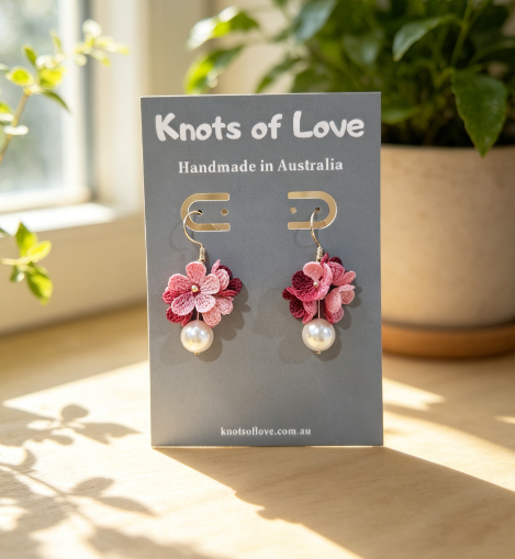 DEWDROP DANGLE EARRINGS - MULBERRY