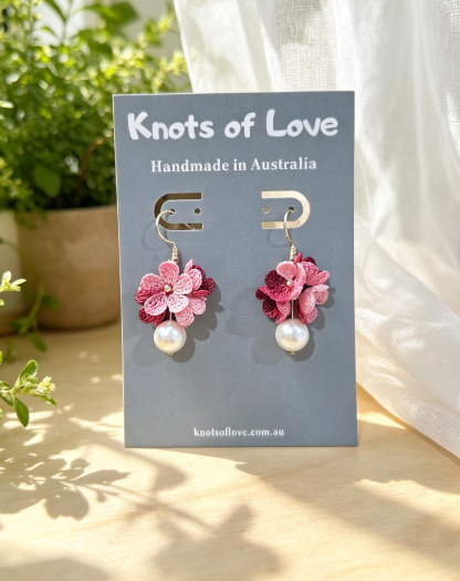 DEWDROP DANGLE EARRINGS - MULBERRY