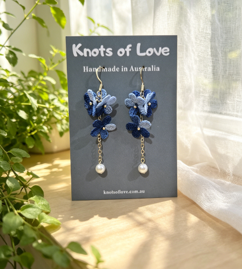 SERENE DANGLE EARRINGS - INDIGO