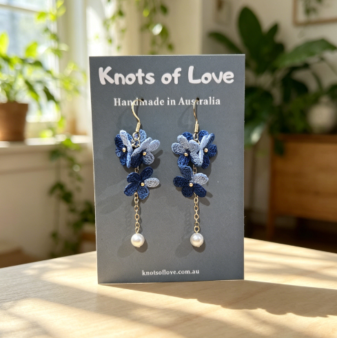 SERENE DANGLE EARRINGS - INDIGO