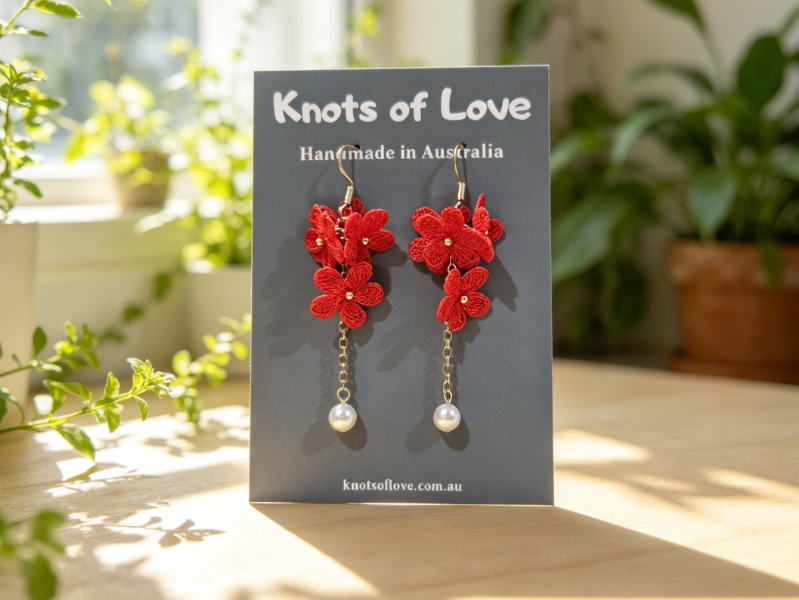 SERENE DANGLE EARRINGS - RED