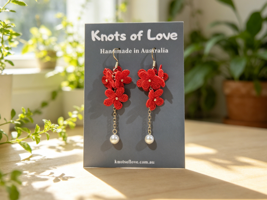 SERENE DANGLE EARRINGS - RED