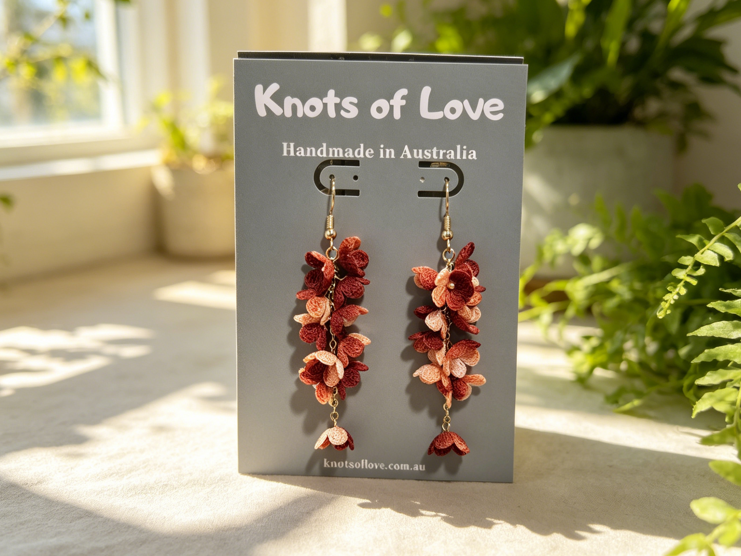 CORA DANGLE EARRINGS - ROSEWOOD BLOOM