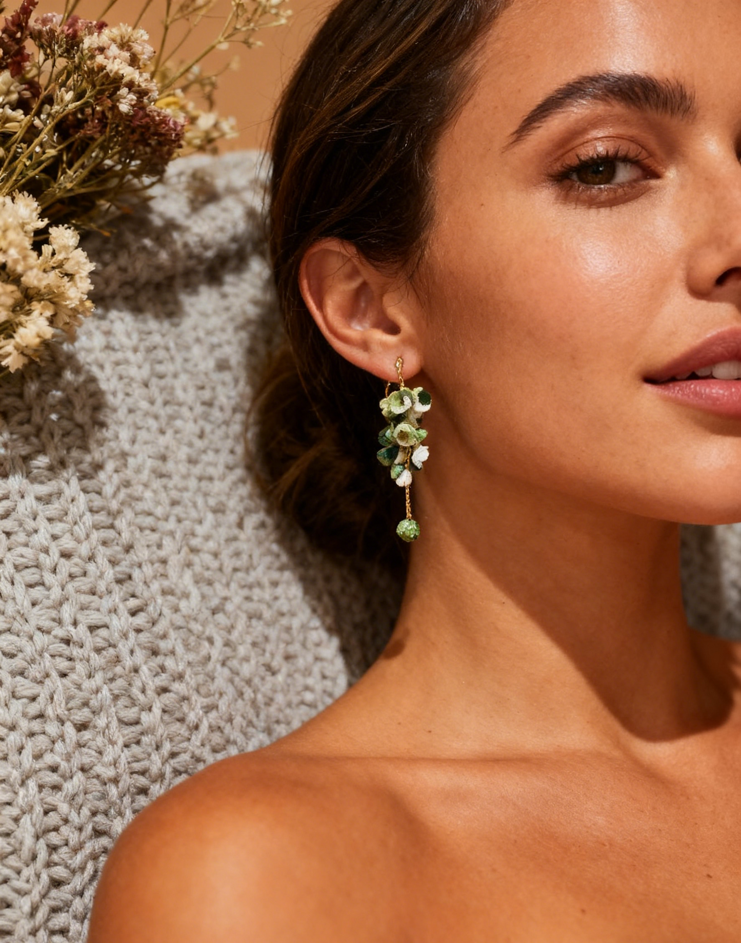 CORA DANGLE EARRINGS - FOREST LEAVES