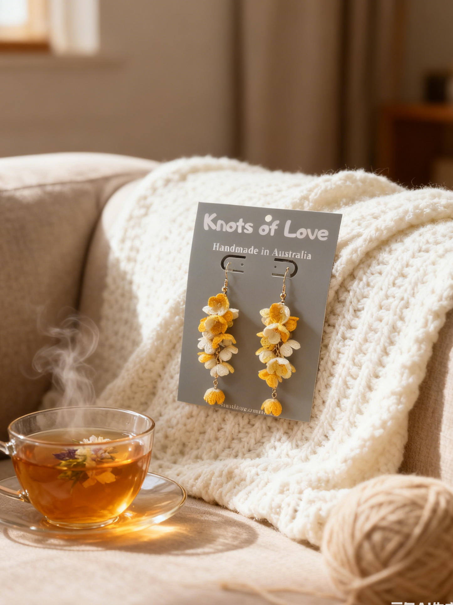 CORA DANGLE EARRINGS - BRIGHT YELLOW