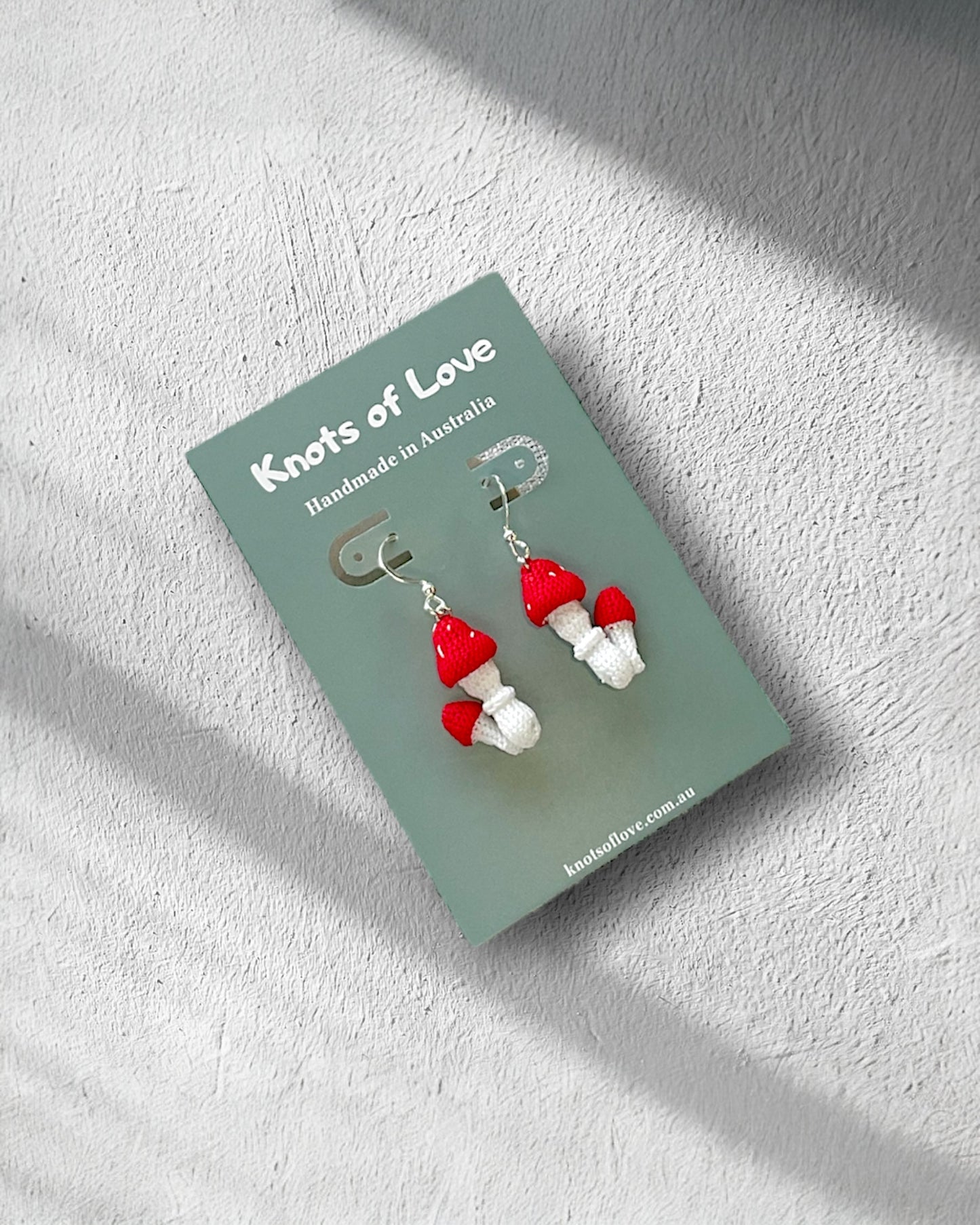 MUSHROOM DANGLE EARRINGS - RED