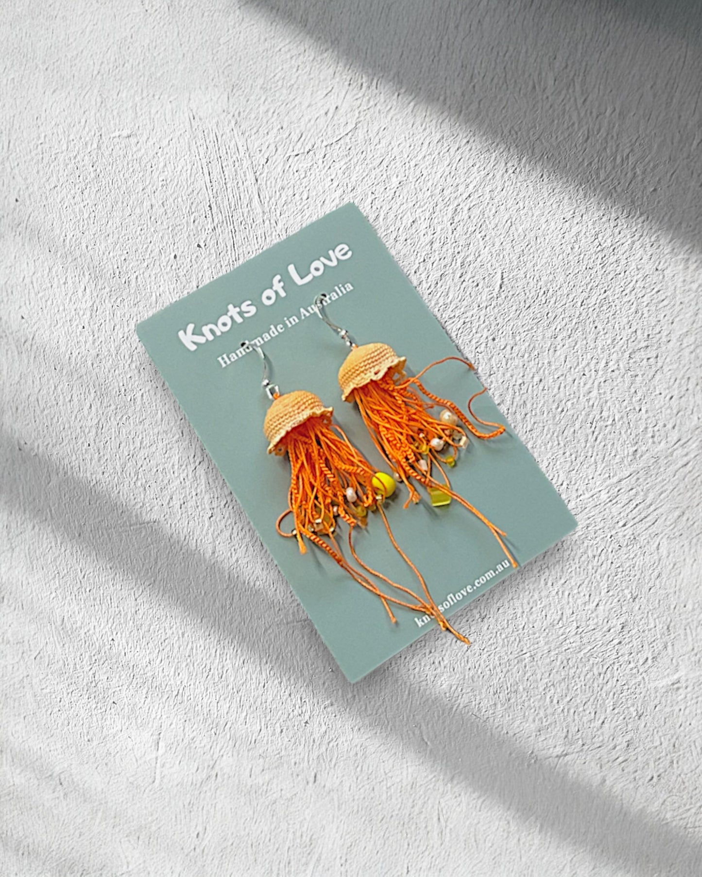 JELLYFISH DANGLE EARRINGS - ORANGE