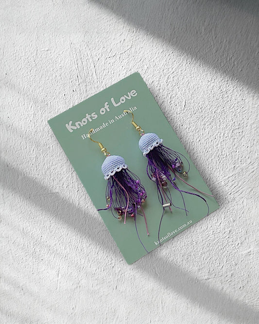 JELLYFISH DANGLE EARRINGS - PURPLE